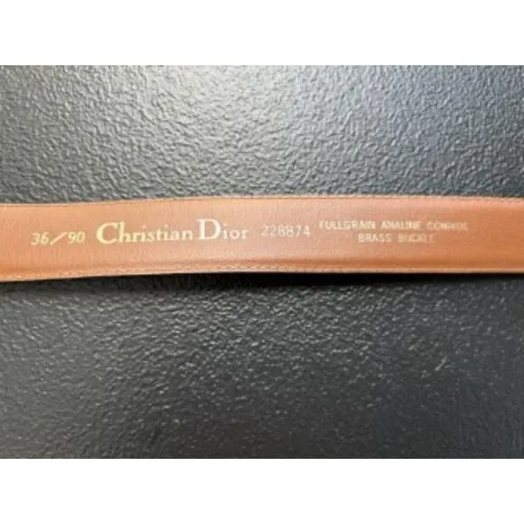 Christian Dior Vintage Black Leather Belt - Size 36 - Picture 2 of 9